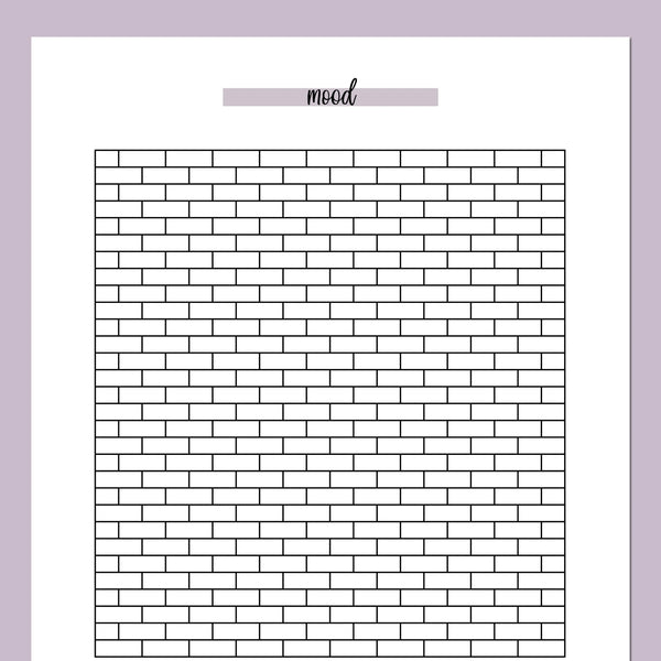 Brick Wall Mood Journal Template | Instant Download | Printable PDF – Plan Print Land brick-wall-mood-journal-template-instant-download-printable-pdf-plan-print-land