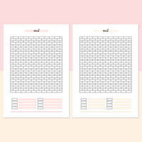 Brick Wall Mood Journal Template - Salmon Red and Bright Orange