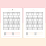 Brick Wall Mood Journal Template - Salmon Red and Bright Orange