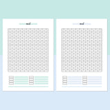 Brick Wall Mood Journal Template - Teal and Light Blue