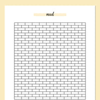 Brick Wall Mood Journal Template - Yellow
