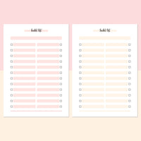 Bucket List Template - Salmon Red and Bright Orange