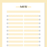 Layout Bucket List Label Bucket List Template | Printable PDF | Instant Download – Plan Print Land