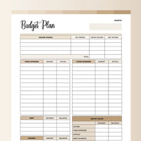 Budget Planner Printable - Bohemian