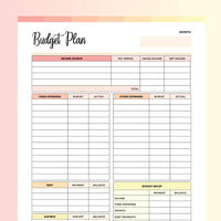 Budget Planner Printable - Flame