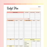 Budget Planner Printable - Flame