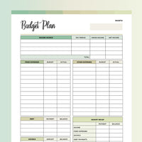 Budget Planner Printable - Forrest