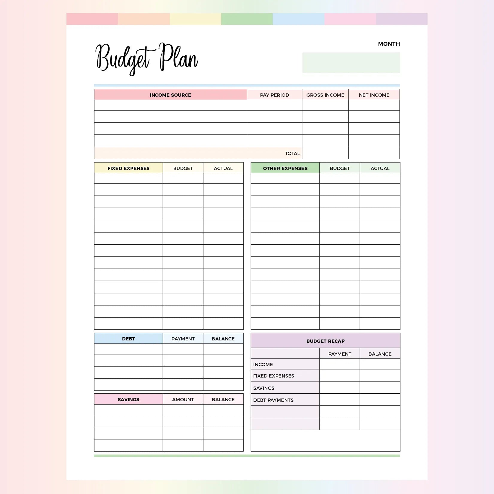 Budget Planner Printable | Instant Download PDF | A4 and US Letter – Plan Print Land Budget Planner Printable | Instant Download PDF | A4 and US Letter – Plan Print Land