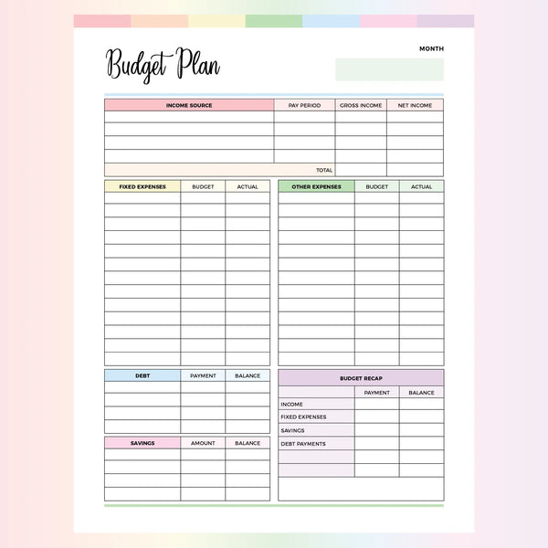 Budget Planner Printable