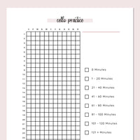 Cello Practice Journal  - Pink