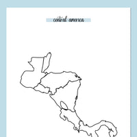 Central America Travel Map Journal - Blue