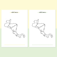 Central America Travel Map Journal - Light Yellow and Light Green