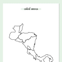 Central America Travel Map Journal - Green