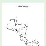 Central America Travel Map Journal - Green