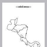 Central America Travel Map Journal - Grey