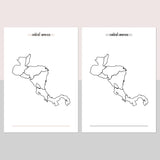 Central America Travel Map Journal - Light Brown and Light Grey