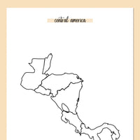 Central America Travel Map Journal - Orange