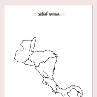 Central America Travel Map Journal - Pink