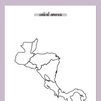 Central America Travel Map Journal - Purple