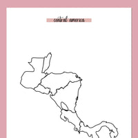 Central America Travel Map Journal - Red