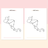 Central America Travel Map Journal - Salmon Red and Bright Orange