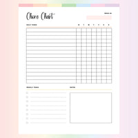 Chore Chart Template PDF - Page Overview