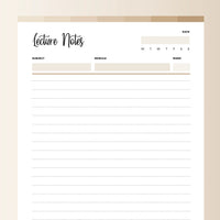 College Note Sheet.pdf College Note Taking Template | Instant Download PDF | A4 and US Letter ...
