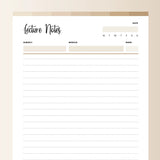College Note Taking Template - Bohemian