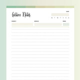 College Note Taking Template - Forrest