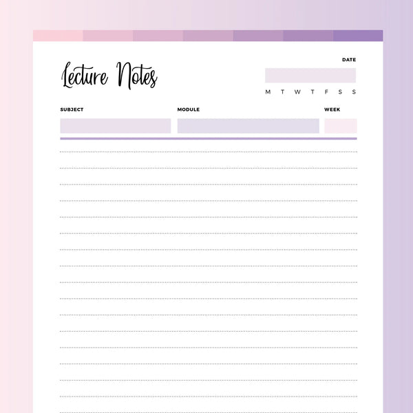 Excel Notes Template