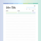College Note Taking Template - Ocean