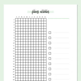 Daily Activity Tracking Journal - Green