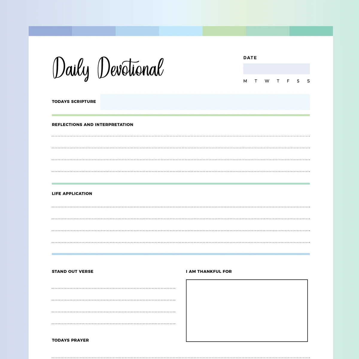 Daily Devotional Printable | Instant Download PDF | A4 and US Letter ...