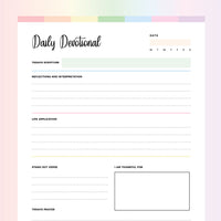 Daily Devotional Printable - Rainbow