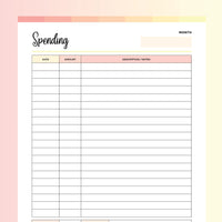 Daily Expense Tracker Printable - Flame