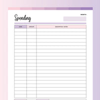 Daily Expense Tracker Printable - Fruity