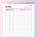 Daily Expense Tracker Printable - Fruity