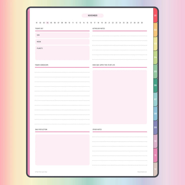 Daily Horoscope Journal Digital Planner | Hyperlinked PDF – Plan Print Land daily-horoscope-journal-digital-planner-hyperlinked-pdf-plan-print-land