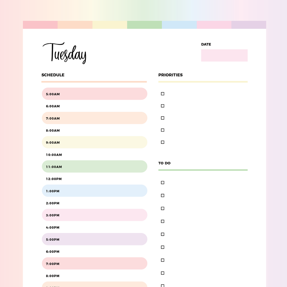 Daily Plan PDF | A4 & US Letter Sizes | Instant Download Printable ...