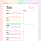 Daily Plan PDF - Rainbow Color Scheme