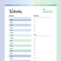 Daily Plan PDF - Ocean Color Scheme