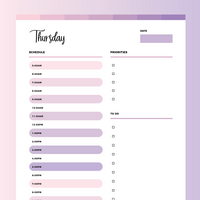 Daily Plan PDF - Bubblegum Color Scheme