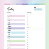 Daily Plan PDF - Fruity Color Scheme