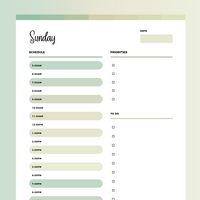 Daily Plan PDF - Forrest Color Scheme