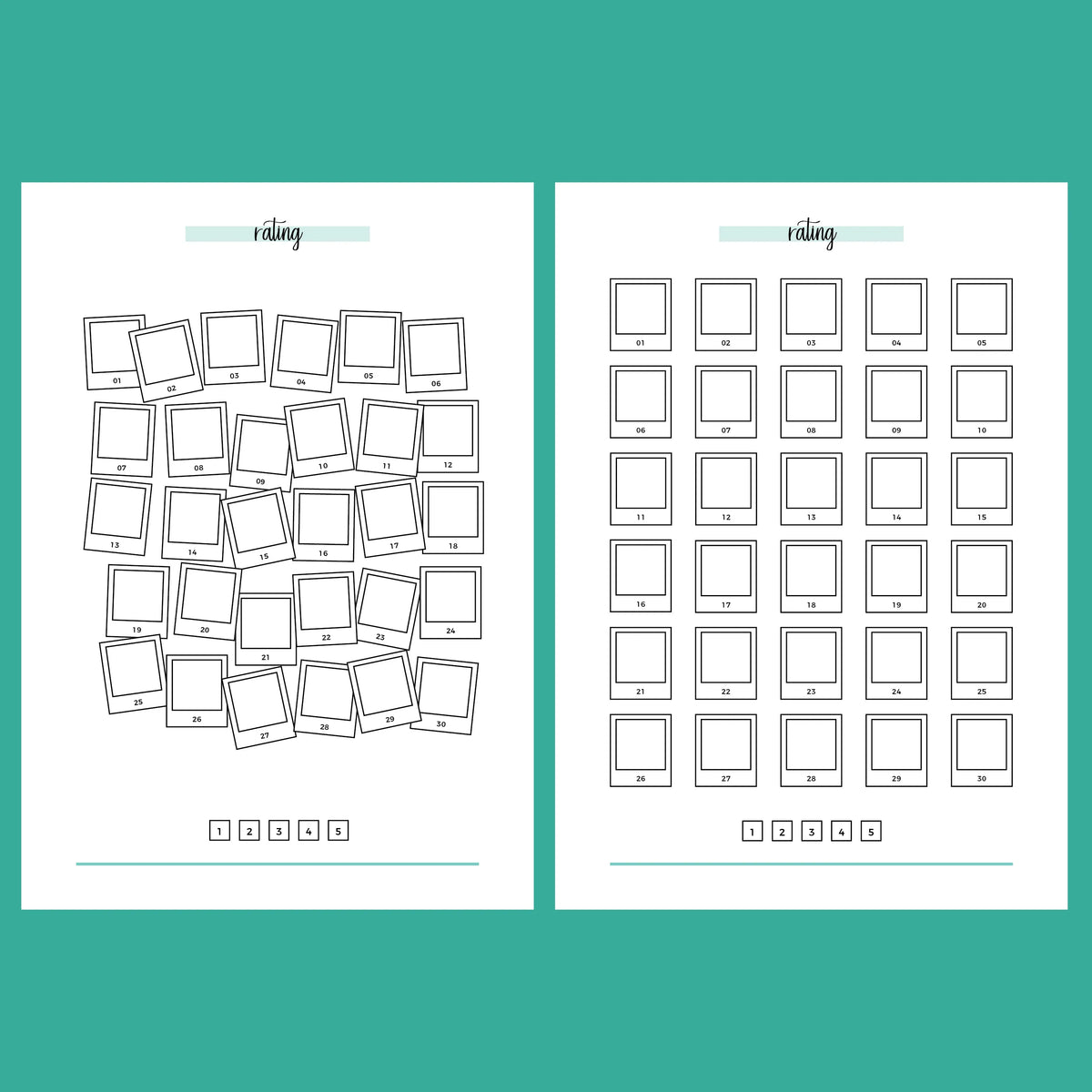 Daily Rating Film Camera Template | Printable PDF | Instant Download ...