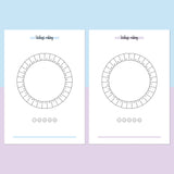 Daily Rating Ring Journal - Aqua and Light Purple