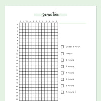 Daily Screen Time Tracking Journal  - Green