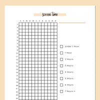 Daily Screen Time Tracking Journal  - Orange