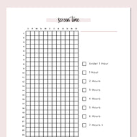 Daily Screen Time Tracking Journal  - Pink