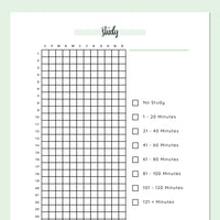 Daily Study Tracking Journal  - Green